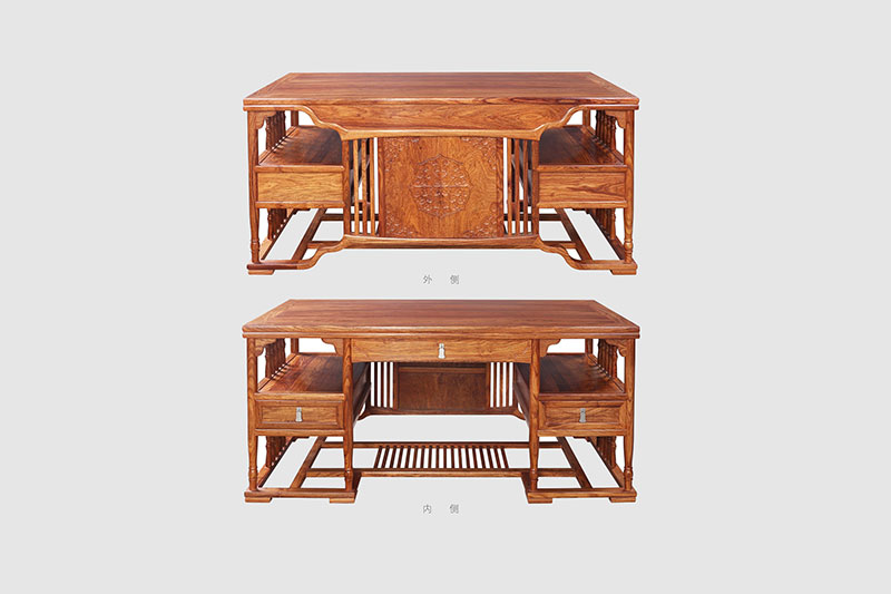 滦平中式家居装饰书房桌椅组合家具效果图